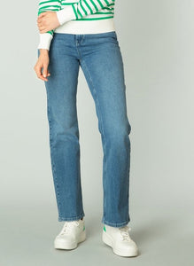 Light Wash Cuffed Straight Jeans