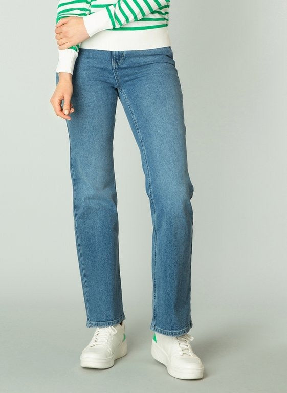 Light Wash Cuffed Straight Jeans