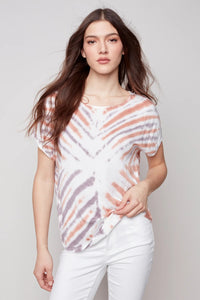 Nougat Tie Dye Knit Top