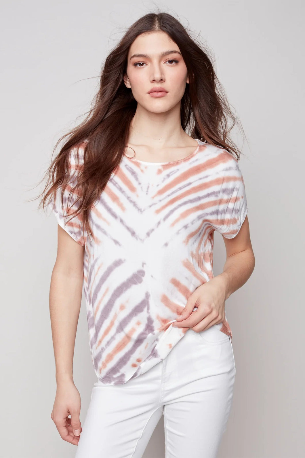 Nougat Tie Dye Knit Top