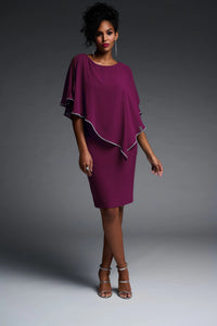Joseph Ribkoff Diamante Trim Overlay Dress