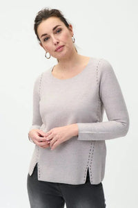 Joseph Ribkoff Lurex Sweater with Stud Detail