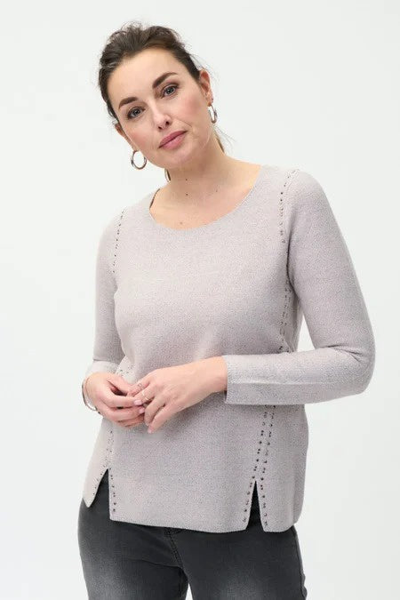 Joseph Ribkoff Lurex Sweater with Stud Detail