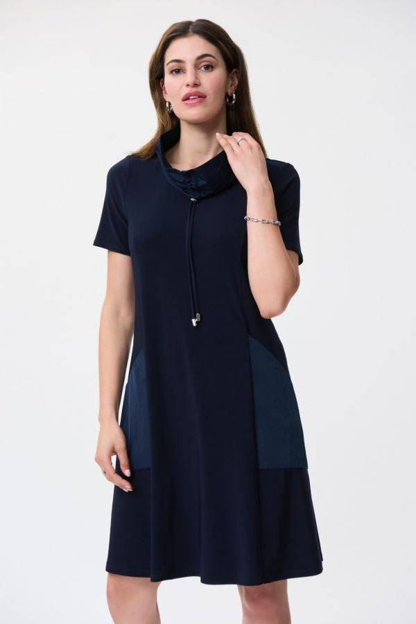 Joseph Ribkoff Drawstring Collar Dress