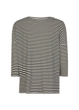 Load image into Gallery viewer, Black/White Striped Knit Top
