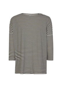 Black/White Striped Knit Top
