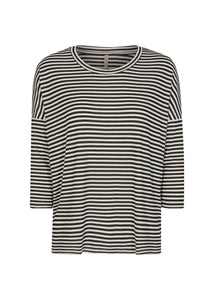 Black/White Striped Knit Top