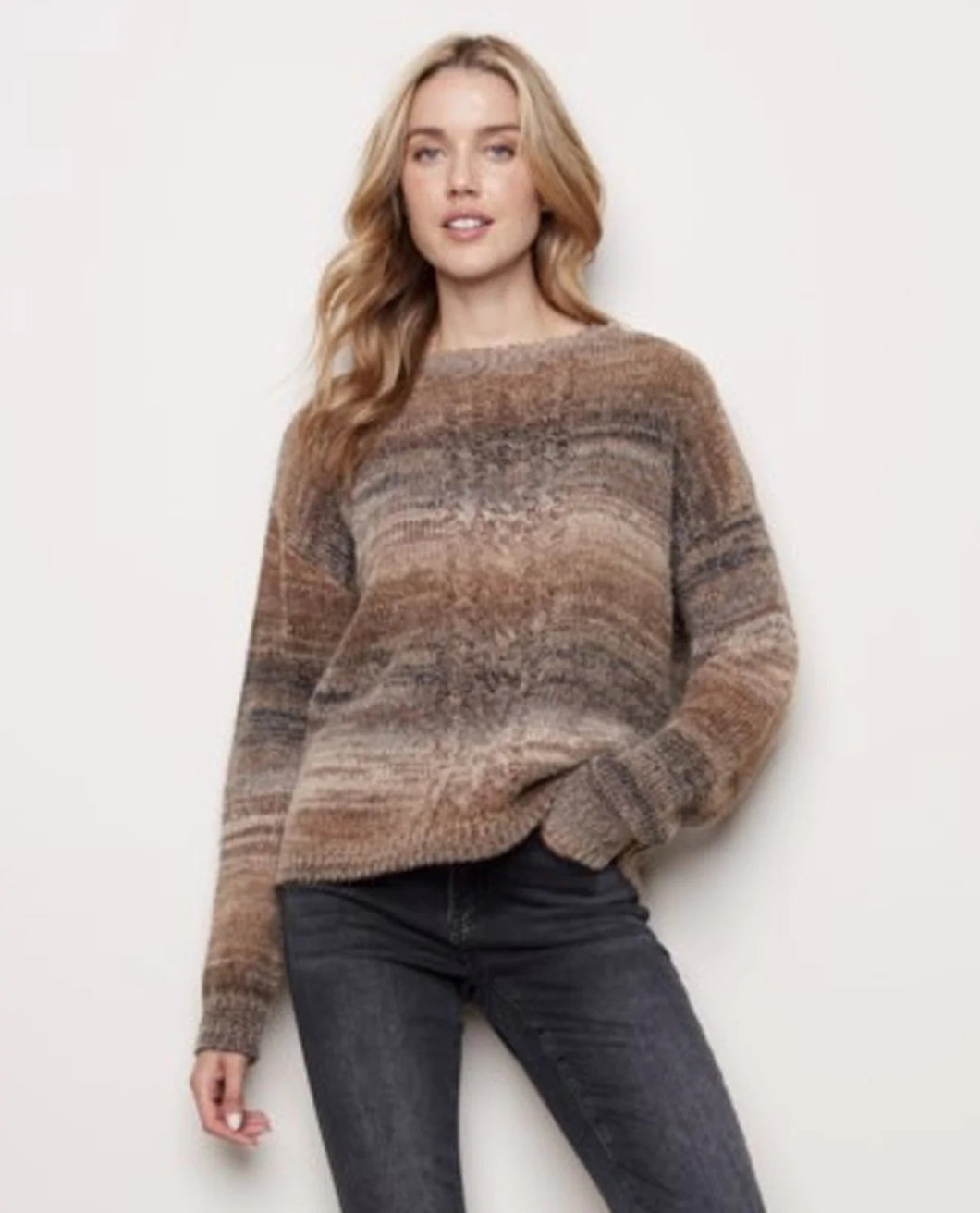 Chunky Knit Sweater with Cable Stitch Front