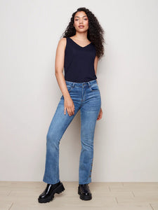 Flare Jean with Side Buttons