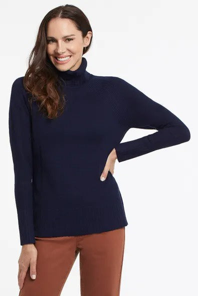 Turtleneck Sweater with Ribbed Cuffs