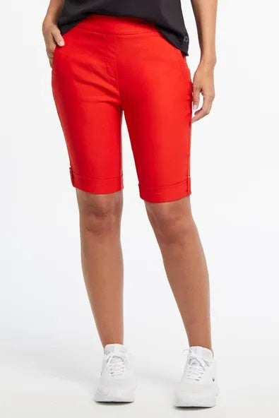 Flatten-It Pull-On Cuffed Bermuda Shorts