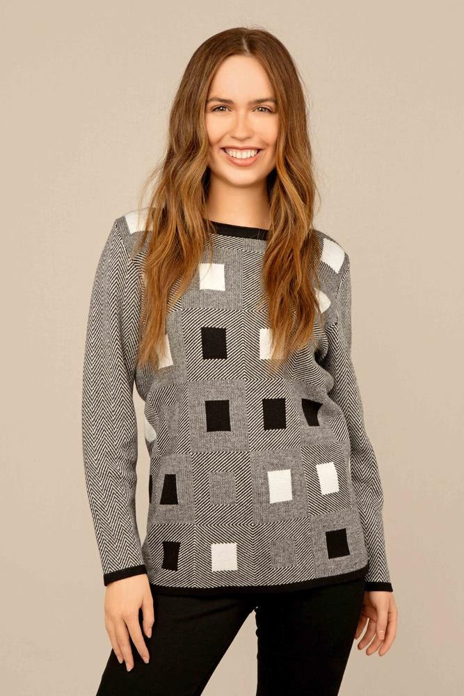 Tweed Squares Sweater