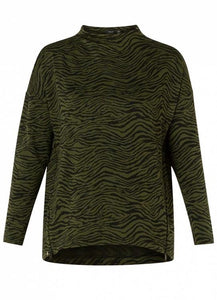 Zebra Print Knit top with Zip Sides