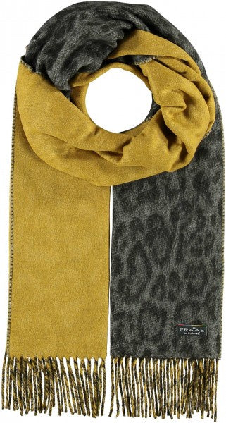 Fraas Two Tone Leopard Print Scarf