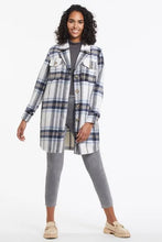 Load image into Gallery viewer, Long Plaid Shacket with Notch Collar
