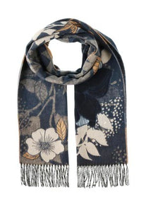 Fraas Reversible Cashmink Navy Scarf