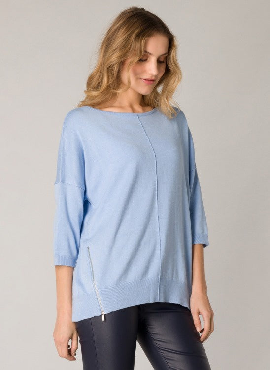 Dolman Sweater with Zippers at Hem