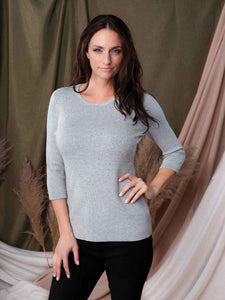 Silver Grey Sweater with Front Sequence