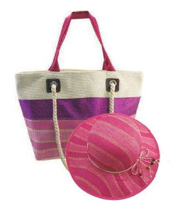 Woven Beach Bag with Rope Handles