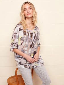 Printed Cotton Gauze Top