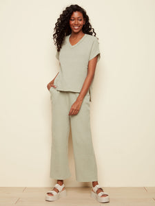 Bubble Gauze Wide-Leg Pants