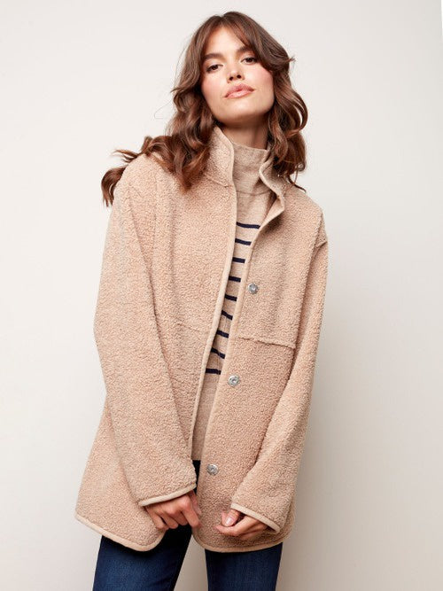 Reversible Faux Suede/Sherpa Jacket