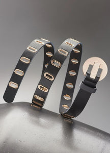 Narrow Belt with Oval Grommets