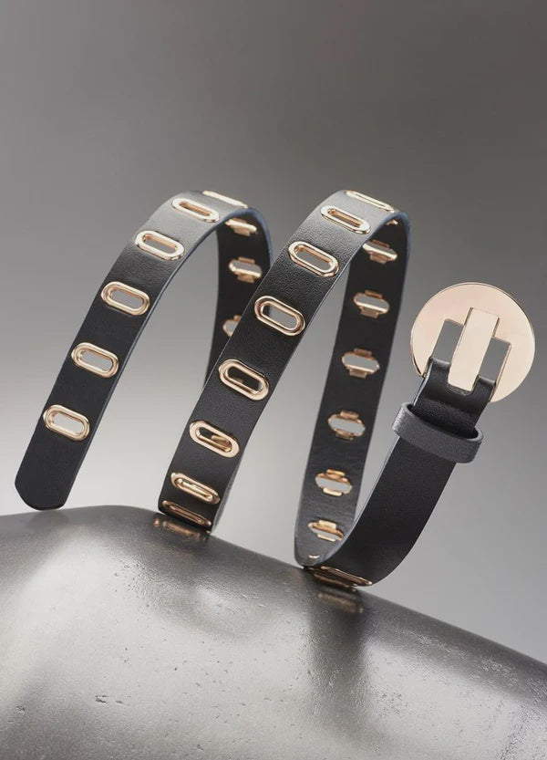 Narrow Belt with Oval Grommets