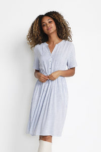 Striped Dress with Drawstring Waist