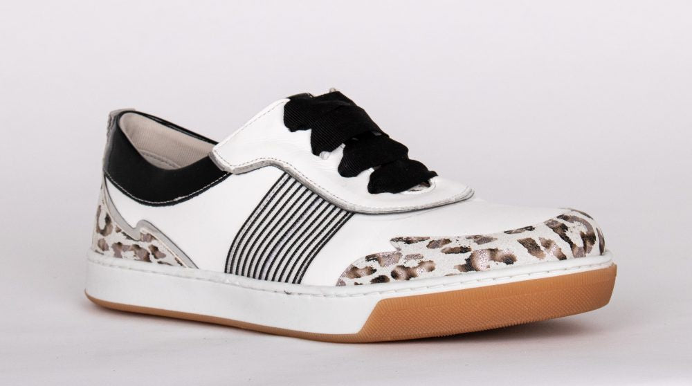 Dorking Carol Sneaker with Patent & Leopard Trim