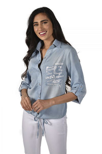 Frank Lyman Chambray Blouse