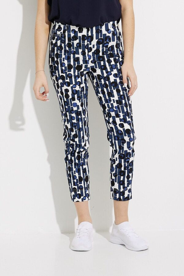 Joseph Ribkoff Abstract Print Cropped Pants