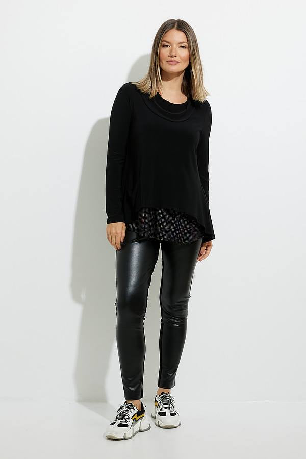 Joseph Ribkoff Top with Colourful Dot Layer