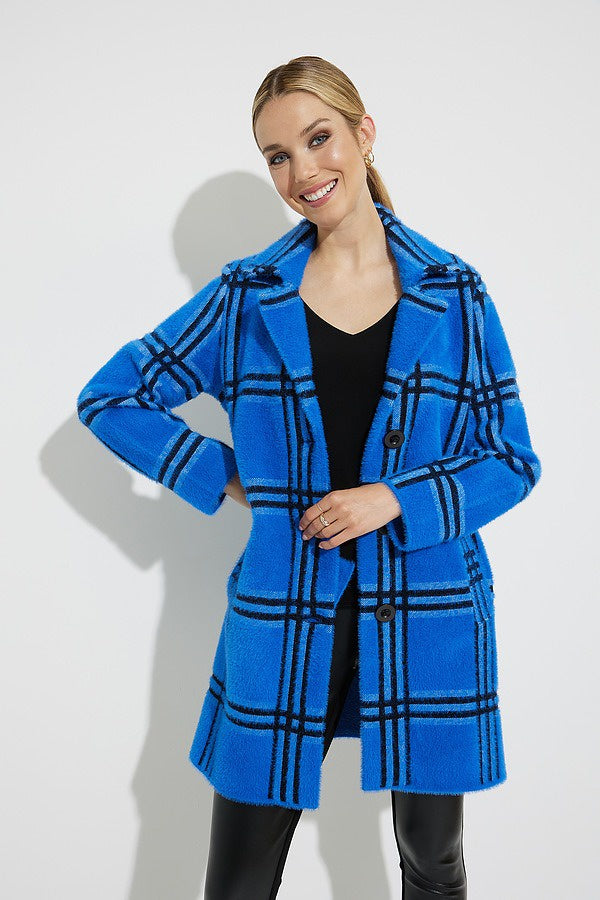 Joseph Ribkoff Plaid Knit Coat
