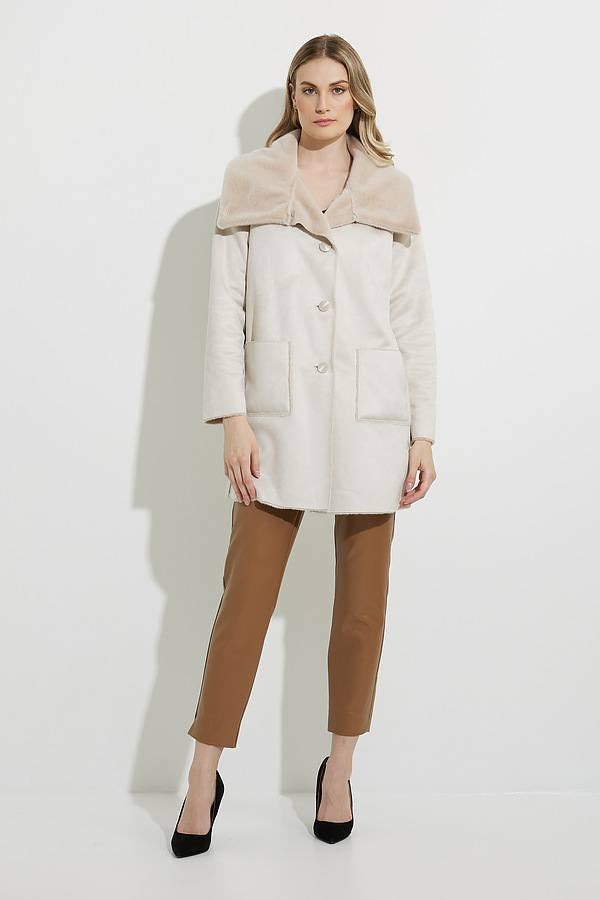 Joseph Ribkoff Reversible Faux Suede/Fur Coat