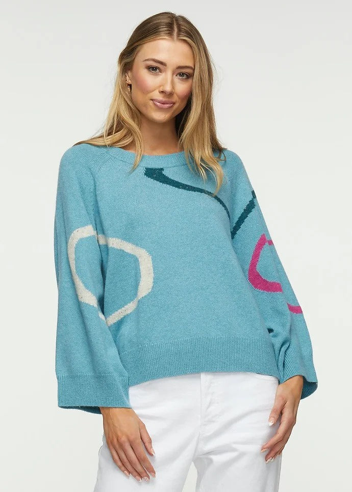 Zaket & Plover Swirl Sweater with Wide Sleeves