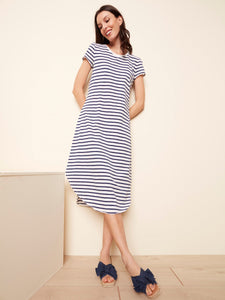 Nautical Striped Midi Dress