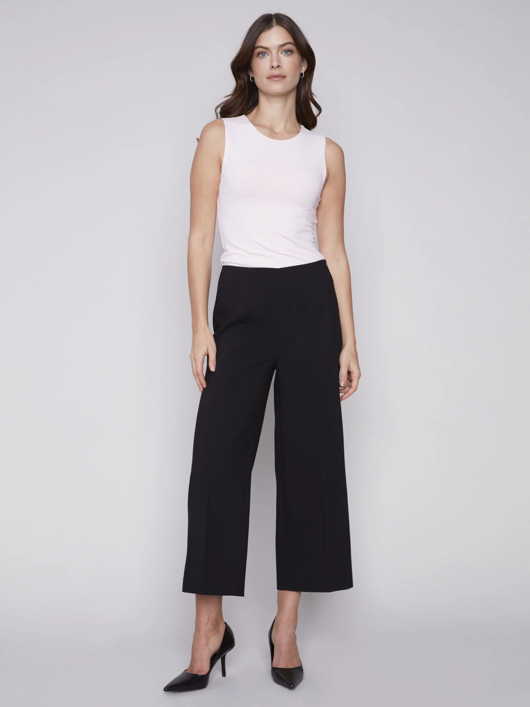 Charlie B Wide-Leg Pants with Side Zip