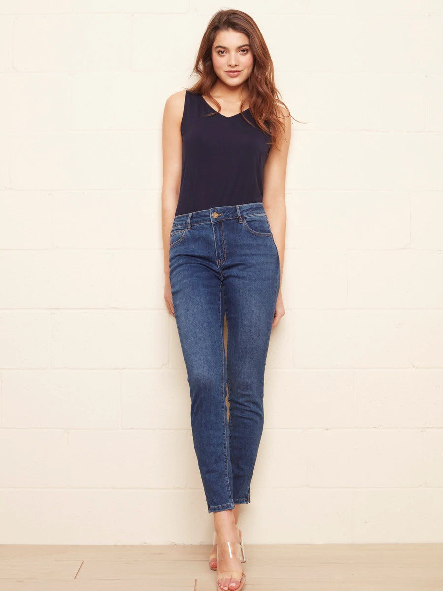 Jeans with Mini Zippers at Hem