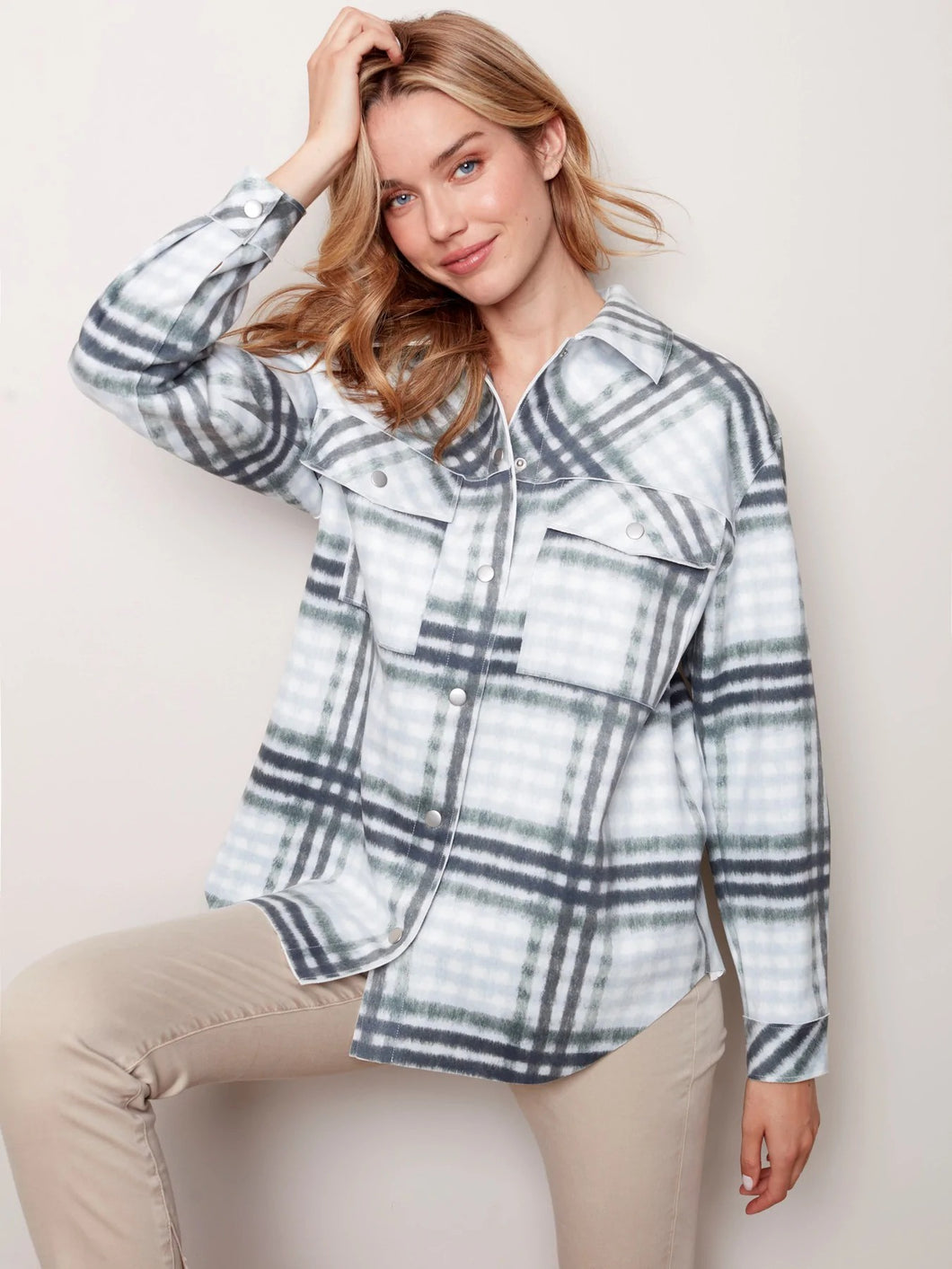 Plaid Scuba Shirt/Jacket