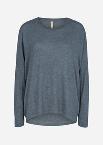 Crew Neck Melange Knit Top