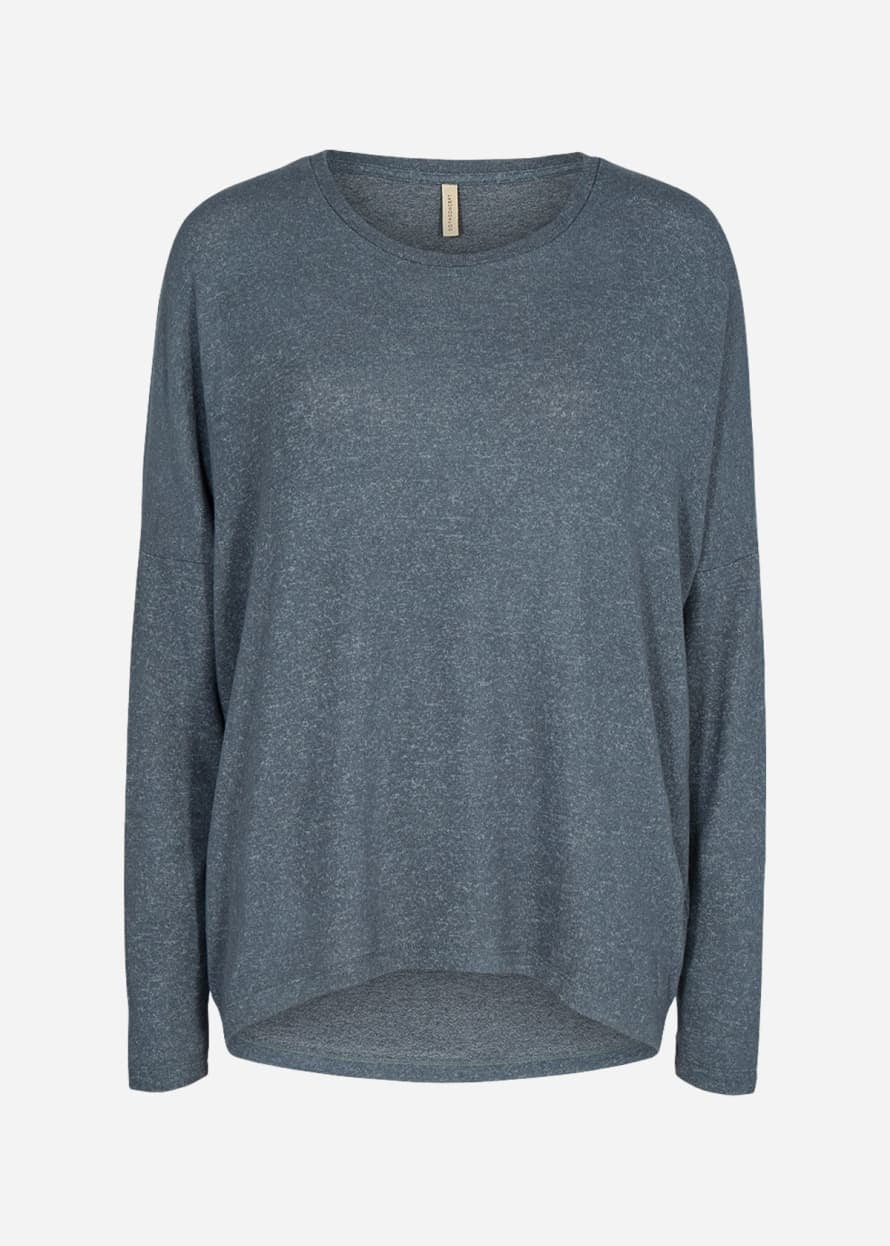 Crew Neck Melange Knit Top