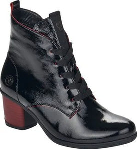 Remonte Patent Boot with Red Heel