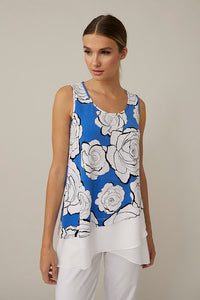 Joseph Ribkoff Floral Fold-over Hem top