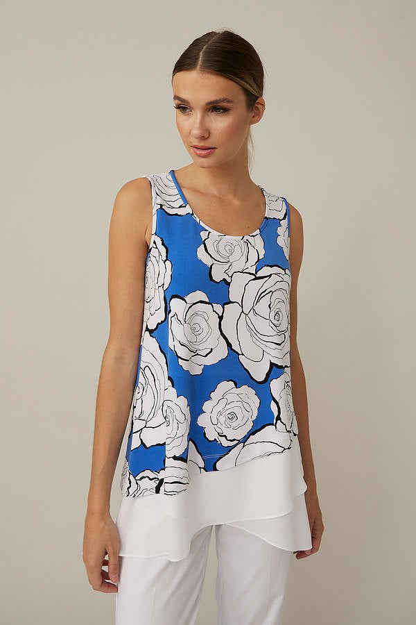 Joseph Ribkoff Floral Fold-over Hem top
