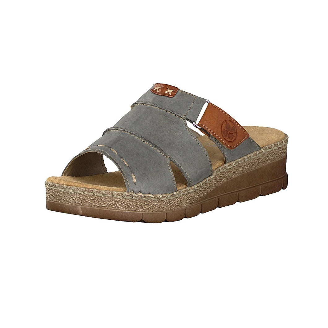 Rieker Wedge Slide with Stitch Trim