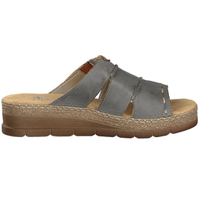 Rieker Wedge Slide with Stitch Trim