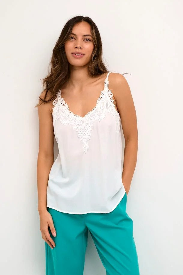 Lace-Front  Blouse with Camisole Straps